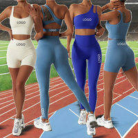 Conjunto Deportivo de Verano para Mujer, Transpirable, con Sujetador Deportivo y Leggings Ajustados, Ropa Deportiva Informal de 2 Piezas, Spandex/Nailon