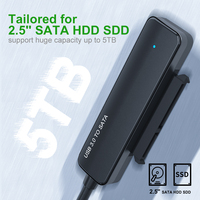 Cable de controlador de disco duro USB 3,0 a 2,5 "SATA con cable de alimentación USB a C Cable SATA a USB