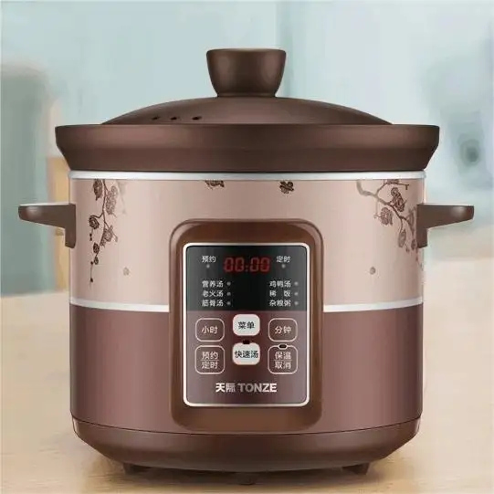 Tonze Digital Electric Soup Slow Cooker 4L Organic Purple Clay Liner brodo Ceram Cooker 4Qt Electric Slow Cooker