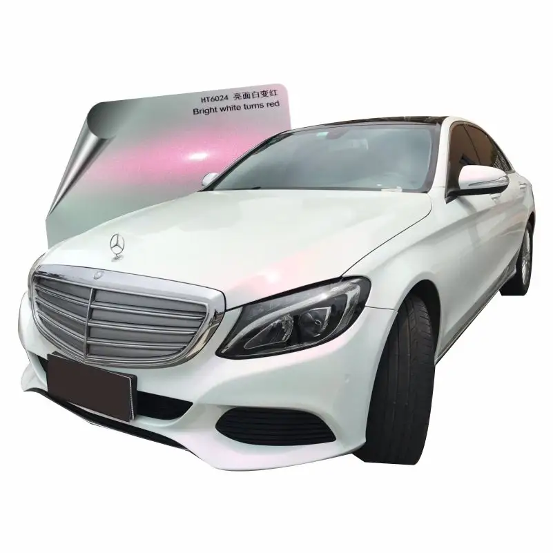 Parelkameleon Wit Tot Paars Matte Kameleon Vinyl Wrap Witte Kameleon Vlok Autoverpakking