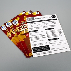 Nhà Sản Xuất Cmyk In Ấn Scratch Off Thẻ Xổ Số Xổ Số/Scratch Off Vé Tùy Chỉnh Ngay Lập Tức Giành Chiến Thắng Trò Chơi - Product Image 4