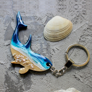 Porte-clés personnalisé en bois et résine, imprimé et gravé, avec <span class=keywords><strong>nom</strong></span>, motif de Noël mignon, populaire, en métal et bois vierge - Product Image 3