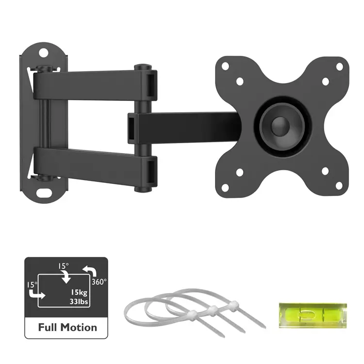 Full Motion Mengartikulasikan Miring Memutar Meluas Berputar TV Dinding Mount Braket untuk 13 ''-30 Inci LCD Televisi LED, max VESA 100X100mm