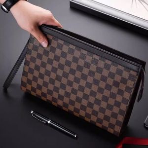 <span class=keywords><strong>Borsa</strong></span> a Mano Grande da Uomo in <span class=keywords><strong>Pelle</strong></span> Sintetica PU Personalizzata, Stile <span class=keywords><strong>Vintage</strong></span>, con Cerniera a Quadretti, per Affari e Mobile - Product Image 5