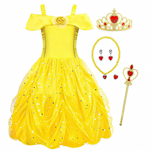 Costume de film de conte de fées pour enfants, filles, Elsa, Anna, Aurora, Petite Sirène, Moana, Sofia, Belle, <span class=keywords><strong>Raiponce</strong></span>, Jasmine, <span class=keywords><strong>Halloween</strong></span> - Product Image 5