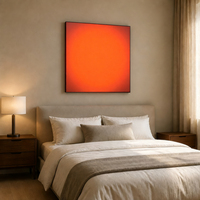 Lampe murale artistique intelligente en aluminium et acrylique à dégradé, effet coucher de soleil et lever de soleil, avec bouton de réglage et variateur d'intensité via application, design Art Déco