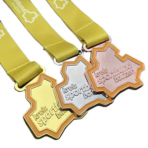 Design gratuito di tutte le dimensioni OEM ODM medaglie personalizzate in metallo sportivo pressofuso 2D 3D di alta qualità