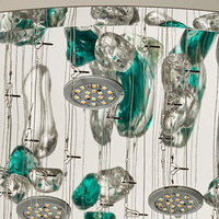 Luminaires décoratifs en verre coloré à LED personnalisés, surface métallique, montage mural, lustre moderne, salon, restaurant, hôtel