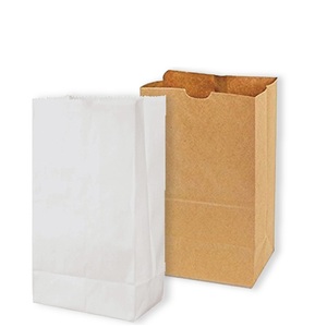 ถุงกระดาษด้านล่างสี่เหลี่ยม Sos สีน้ำตาลพร้อมด้ามจับตาย - Product Image 1