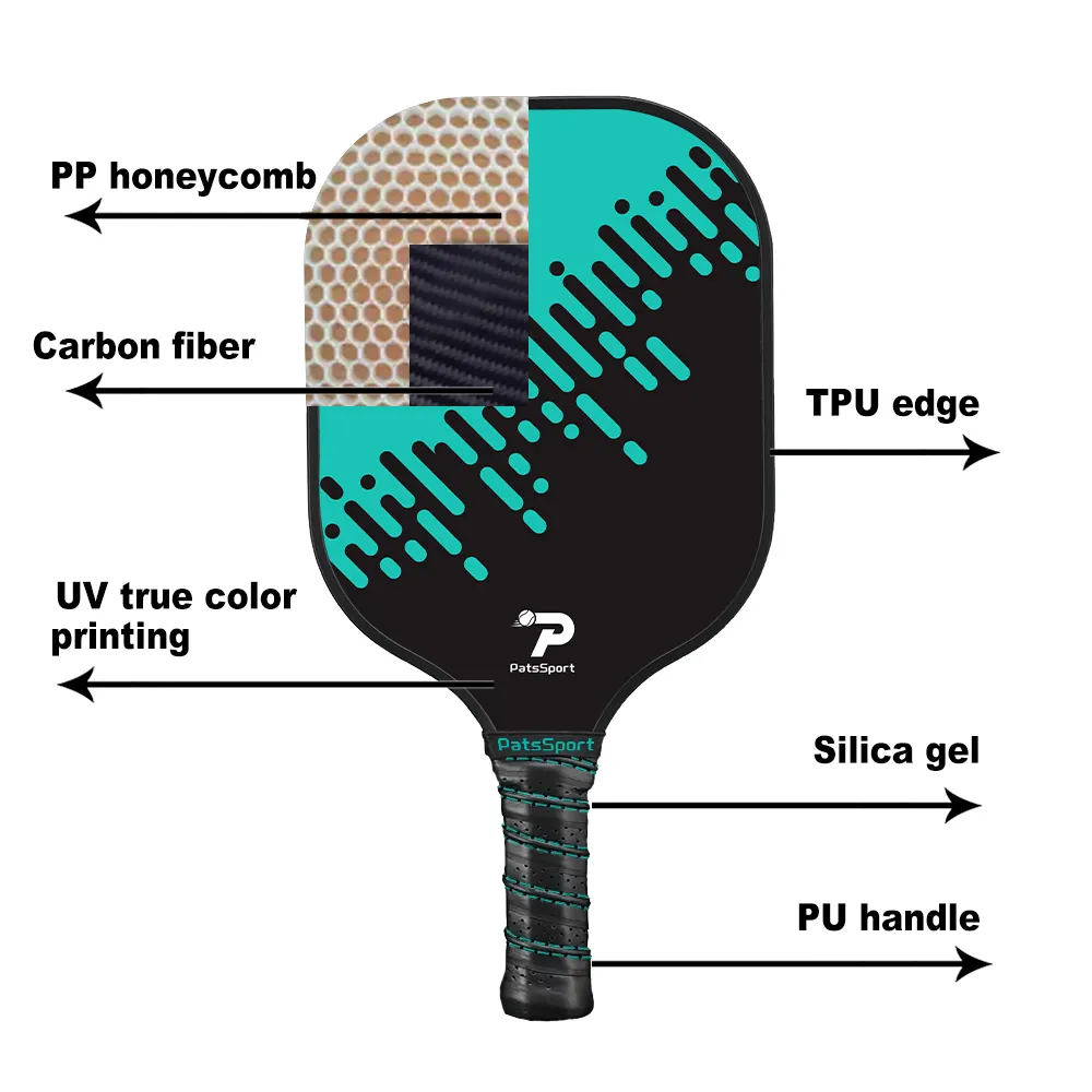 Trung Quốc Nhà máy trực tiếp thermoformed T300 T700 3K 12K 18K sợi carbon pickleball mái chèo với 2 mái chèo và 4 quả bóng