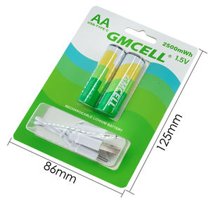 Batería Pequeña Recargable de 1500 mAh 1.5V AA AAA de Litio Li-ion Lipo con USB-C y Cargador - Product Image 3