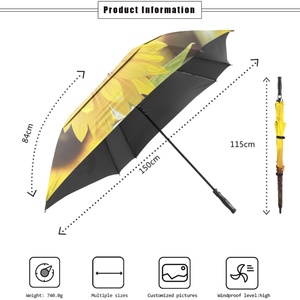Parapluie de golf carré de 62 pouces, grande taille, avec ventilation coupe-vent, parapluie automatique robuste pour homme et femme - Product Image 6