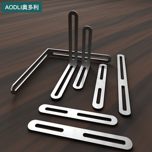 Support d'étagère en acier inoxydable Aodli en forme de L, à 90 degrés, mobile, connecteur de meuble, version épaissie et allongée - Product Image 1