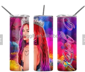 Venta <span class=keywords><strong>caliente</strong></span> precio de fabricación personalizado estilo mexicano 20oz <span class=keywords><strong>Karol</strong></span> <span class=keywords><strong>G</strong></span> Peso Pluma sublimación vaso flaco con pajita - Product Image 6