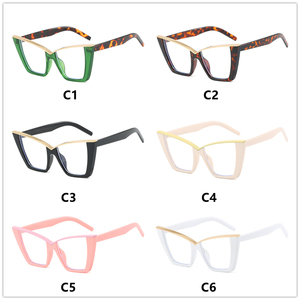 Gafas de moda para mujer, filtro de luz azul, Ojo de gato de gran tamaño, Pc, Oro Verde, <span class=keywords><strong>Optica</strong></span> 2025 - Product Image 6