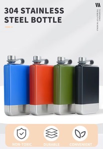 Gourde à whisky portable en acier inoxydable de 9 oz, bouteille de poche pour le camping, cadeau, OEM, ODM, vente en gros - Product Image 2