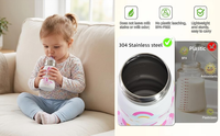 Bouteille pour bébé personnalisée de 240 ml, anti-colique, 8 oz, bouteille avec revêtement en poudre, sans BPA, bouteille d'eau multifonctionnelle pour enfants