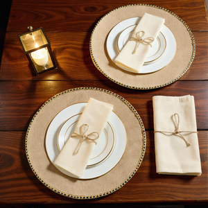 Mantel Individual de lujo, mantel redondo, plato de cena, mantel Individual de yute, manteles individuales de Palma de <span class=keywords><strong>Iraca</strong></span>, artículo decorativo para el hogar con borlas - Product Image 1