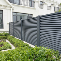 Panneau de clôture à lamelles en aluminium, revêtement poudré noir mat, pour cour, villa, jardin, fabricant en gros