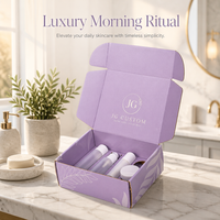 Boîte d'expédition pour produits de soin de la peau en carton ondulé, écologique, recyclable, avec impression double face et logo personnalisé, et inserts.