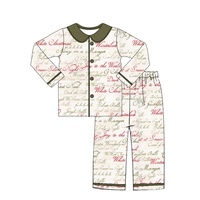 Haute qualité enfants vêtements 100% coton imprimé famille correspondant pyjamas joyeux noël filles vêtements pyjamas ensembles pour vêtements de nuit