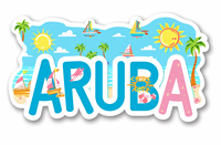 Aimant de réfrigérateur en résine personnalisé en gros, souvenir touristique d'Aruba, décoration de réfrigérateur, marque privée pour cadeau de voyage