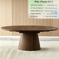 Table à manger extensible ovale OKAY, résistante à la chaleur, vente en gros, personnalisable, hôtel, contemporaine, minimaliste, tables à manger en MDF