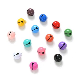 <b>Candy</b> Color 14mm Metal Bell Zinc Alloy Round Baking Paint Keychain Pendant Pet Charm - Product Image 3