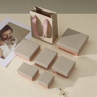 Ensemble de boîtes cadeaux pour bijoux avec logo personnalisé - Boîtes en carton multi-tailles avec sacs en papier assortis pour bagues, colliers
