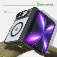 Étui de téléphone à aspiration magnétique avec charnière à bords doux en acrylique pour iPhone Duo
