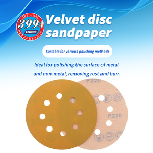 กระดาษทรายแบบมีแถบตีนตุ๊กแก ขนาด 5 นิ้ว 125 มม. 8 รู สีทอง สำหรับขัดแห้งหรือขัดเปียก ใช้กับโลหะ ไม้ และงานขัดเงา<span class=keywords><strong>รถ</strong></span>ยนต์ - Product Image 1