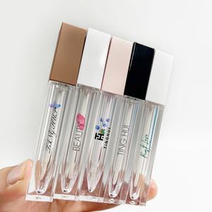 หลอดลิปกลอสพลาสติกสีดำ ขาว ชมพู สวยงาม ขนาด 5 มล. แบบใส รูปทรงสี่เหลี่ยม พร้อมโลโก้ส่วนตัว - Product Image 2