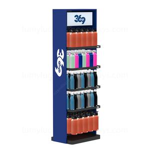 Stainless Steel Bottle Promotional Floor Display Metal <b>Stand</b> with <b>Shelves</b> for Thermos & Water Bottles Supermarket Retail Stores - Product Image 2