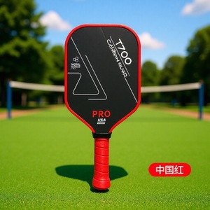 Raquette de pickleball en fibre de carbone T700 Pro rouge antidérapante pour adultes - Product Image 1