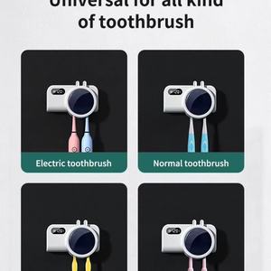 Soportes para cepillos de dientes UVC recargables, montados en la pared, con secador y dispensador de pasta de dientes. - Product Image 4