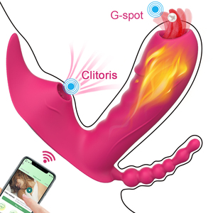 Hete verkoop: draagbare en app-gestuurde clitoris- en <span class=keywords><strong>G</strong></span>-<span class=keywords><strong>spot</strong></span> dubbele stimulatie slip met verwarming voor vrouwen - Product Image 6