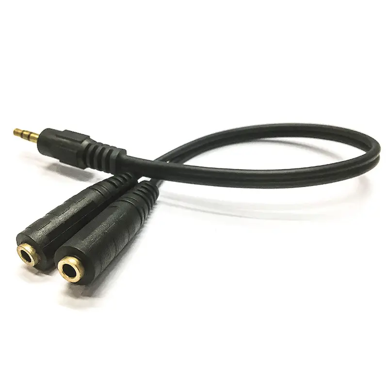 Senye Headset 3.5Mm Audio Stereo Pria Ke 2 Wanita, Mikrofon Kabel Pemisah