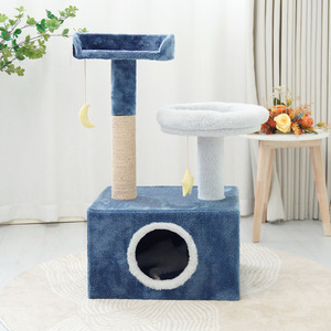 Arbre à chat Jia Ni Cat Starry Night bleu multi-niveaux avec griffoir et cachette pour chats d'intérieur - Product Image 2