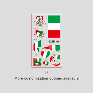 Juego de Tatuajes Temporales con Diseño de Banderas de Equipos Locales y Visitantes, 2 Hojas - Product Image 1