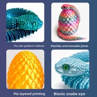 Serpent imprimé en 3D avec articulations mobiles, simulation de serpent, ornement de bureau, décoration animale pour la maison, accessoires de bureau pour enfants