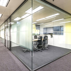 Mur de partition <span class=keywords><strong>acoustique</strong></span> à Double couche, partition de verre glacée pour salle de réunion et bureau - Product Image 2