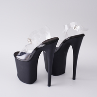 Sandales à plateforme pour femmes, talons aiguilles super hauts de 8 pouces, chaussures de pole dance, talons aiguilles en PVC, semelle antidérapante