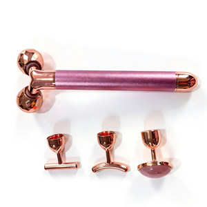 Electric Quartz Jade Roller Whitening Rose Facial Massager with <b>Vibrating</b> Feature - Product Image 3