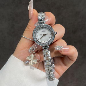 Reloj CILOA blanco redondo para mujer, marca de regalo, alta calidad, pulsera de alto valor, resistente al agua, reloj de cuarzo de moda. - Product Image 1