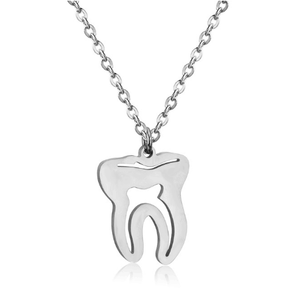 Joyia kalung liontin jimat gigi medis perhiasan kedokteran gigi emas set perhiasan kalung gigi Bijoux baja tahan karat - Product Image 2