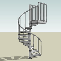 Escalier pliant moderne en acier inoxydable, portable, solide, pour extérieur et intérieur, préfabriqué, en forme de spirale, en métal