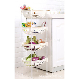 Vegetable And Fruit <b>Storage</b> Basket <b>Kitchen</b> Plastic Multi Layer Floor Standing <b>Corner</b> Rack 3 Layer For Food <b>Storage</b> - Product Image 1