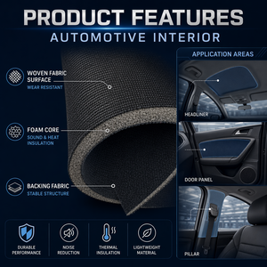 Tissu en mousse <span class=keywords><strong>de</strong></span> qualité automobile avec mémoire <span class=keywords><strong>de</strong></span> forme pour l'isolation thermique des plafonds et revêtements <span class=keywords><strong>de</strong></span> toit <span class=keywords><strong>de</strong></span> voitures, et l'utilisation dans les bagages - Product Image 3