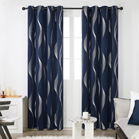 Rideaux occultants thermiques à œillets en feuille d'argent ondulée pour salon et chambre à coucher - Vente en gros