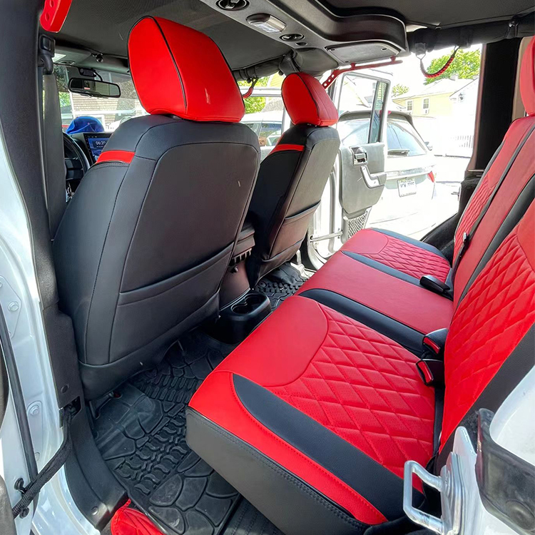 Car Seat Cover For Jeep Wrangler 2000-2022, Durable Wear Resistant Waterproof Vehicle Cushion Cover, Breathable No Odor Premium Leather Vehicle Seat Covers.(Standard,Black